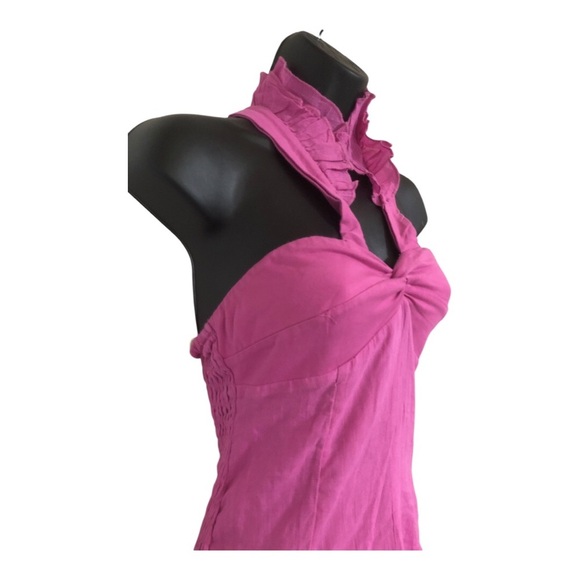 Free People pink flutter strap halter front twist mini dress size XS brand new - Picture 10 of 14